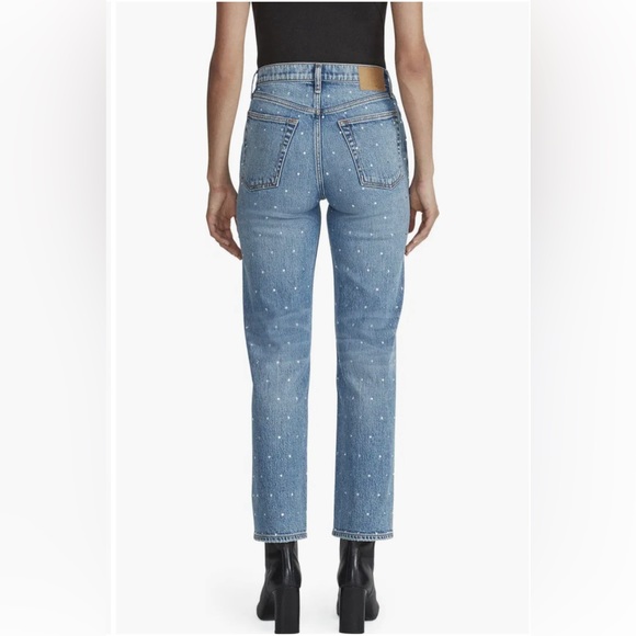 Rag & Bone 
Harlow Rhinestone Straight Leg Jeans in Everly Jewel - Picture 2 of 7